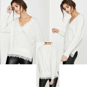 Brochu Walker White V-Neck Sweater